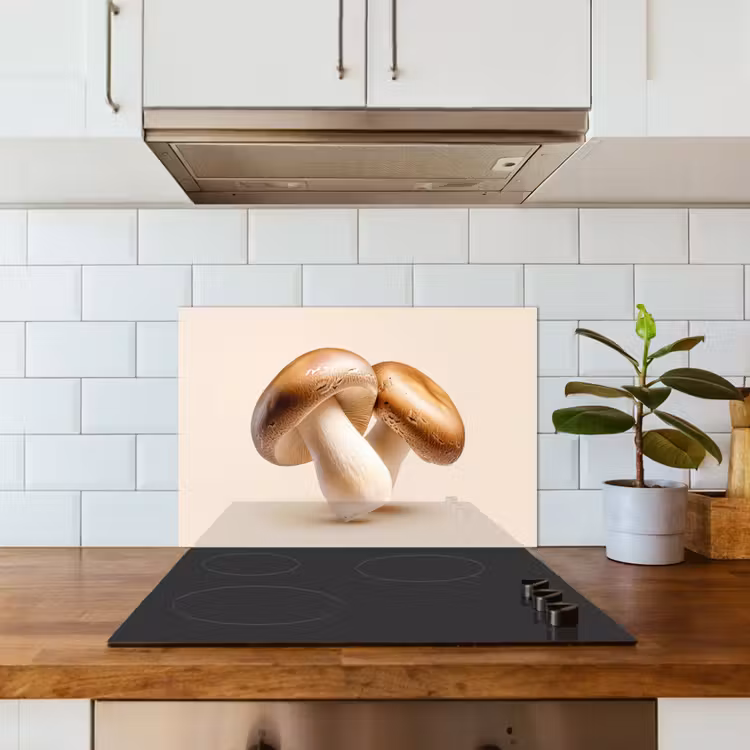 Kitchen splashback for hob - Mushrooms - Soft - Beige — 3