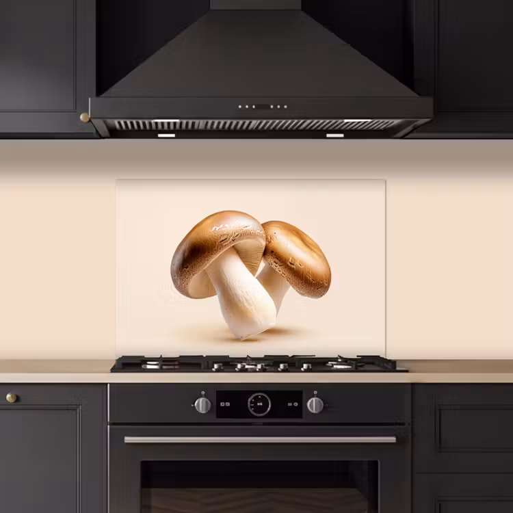 Kitchen splashback for hob - Mushrooms - Soft - Beige — 5