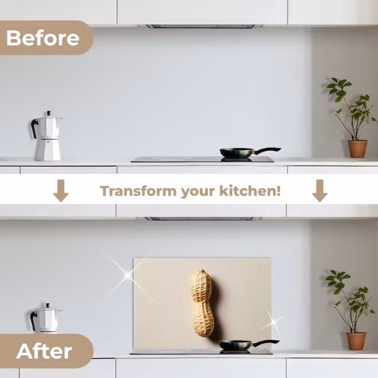 Kitchen splashback for hob - Peanut - Raw - Beige — 7