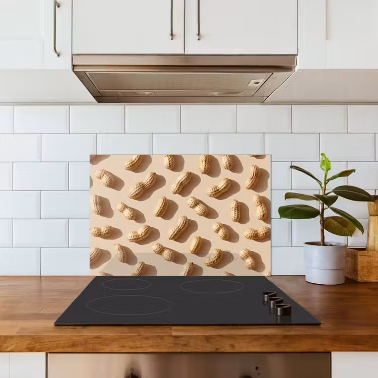 Kitchen splashback for hob - Peanuts - Pattern - Beige — 3