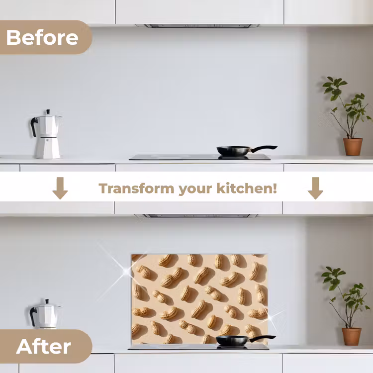 Kitchen splashback for hob - Peanuts - Pattern - Beige — 7