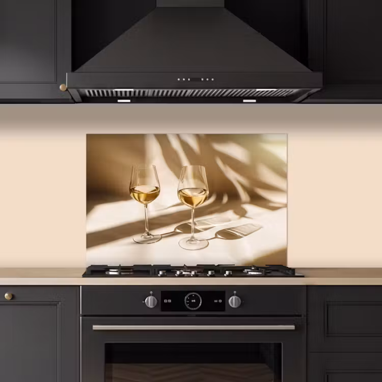Kitchen splashback for hob - Wine - Wine glasses - White — 5