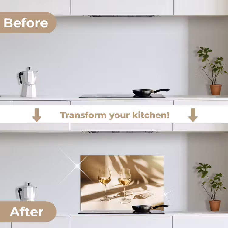 Kitchen splashback for hob - Wine - Wine glasses - White — 7