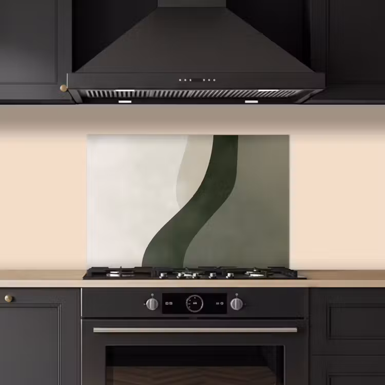 Kitchen splashback for hob - Japandi - Green - Abstract - Modern — 5