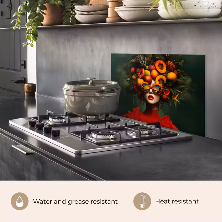Kitchen splashback for hob - Woman - Fruits - Papaya - Pineapple — 2
