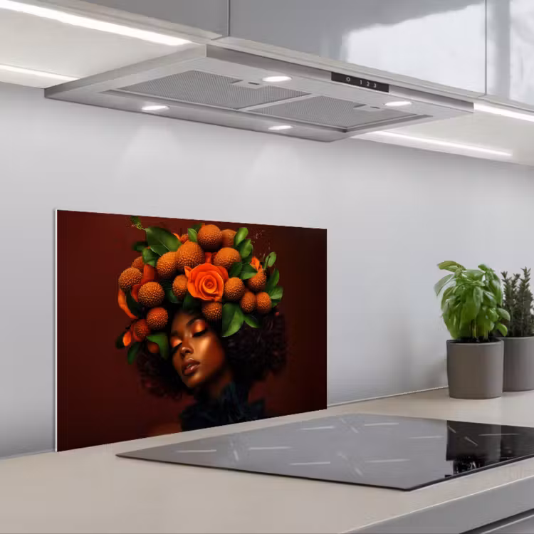 Kitchen splashback for hob - Woman - lychee - exotic — 1