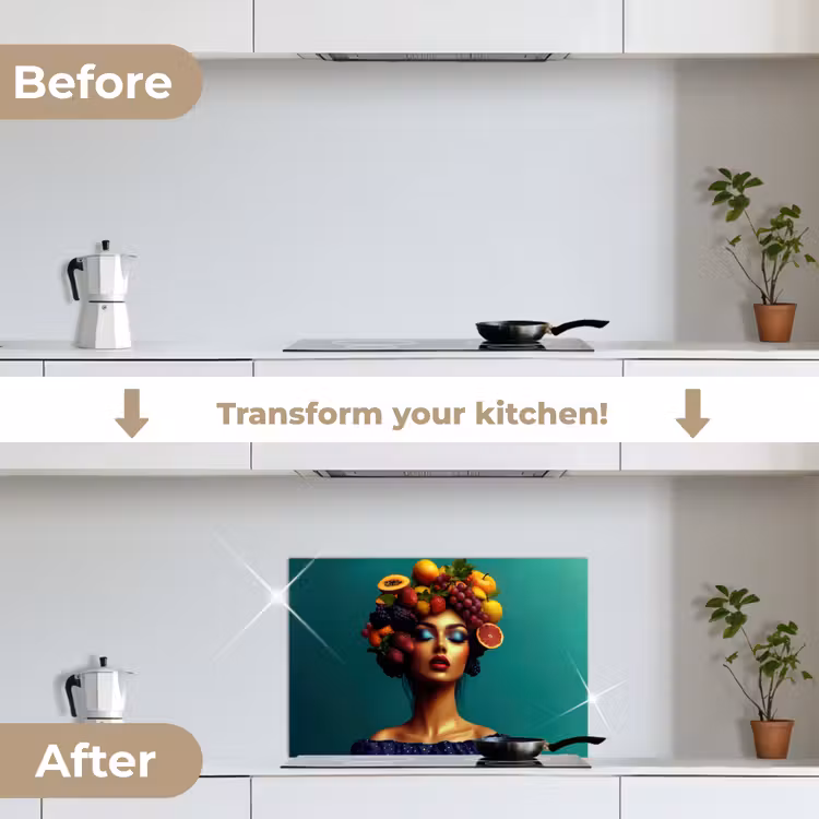 Kitchen splashback for hob - Woman - Hoodie - Tropical - Fruit - Grapes — 7