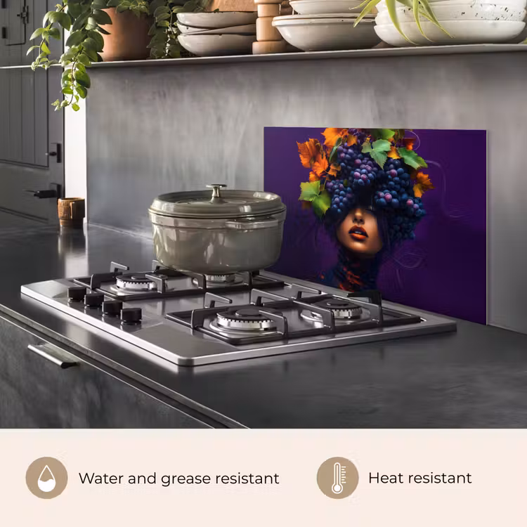 Kitchen splashback for hob - Woman - Purple - Grapes — 2
