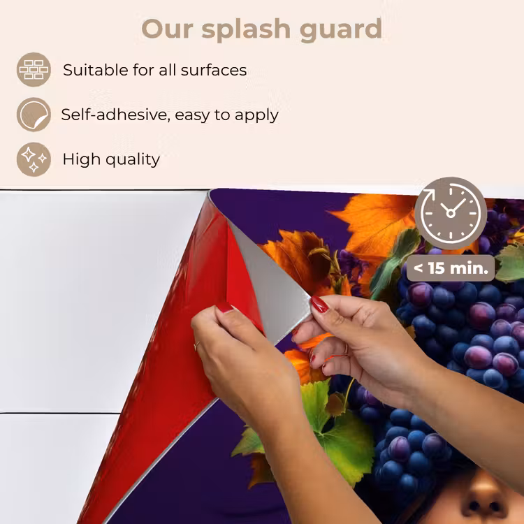 Kitchen splashback for hob - Woman - Purple - Grapes — 4