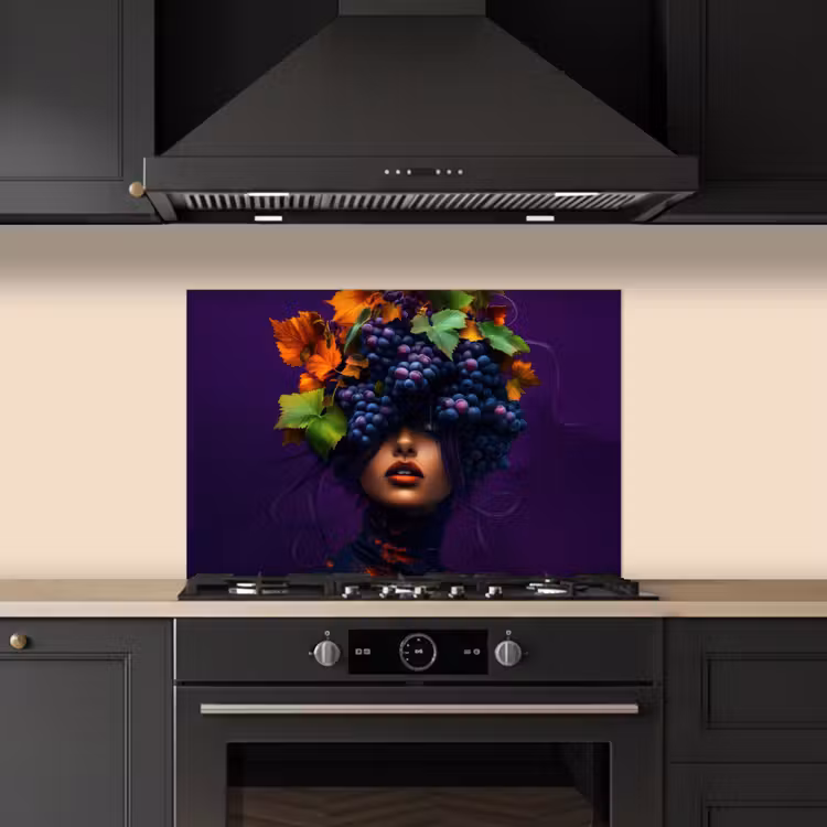 Kitchen splashback for hob - Woman - Purple - Grapes — 5