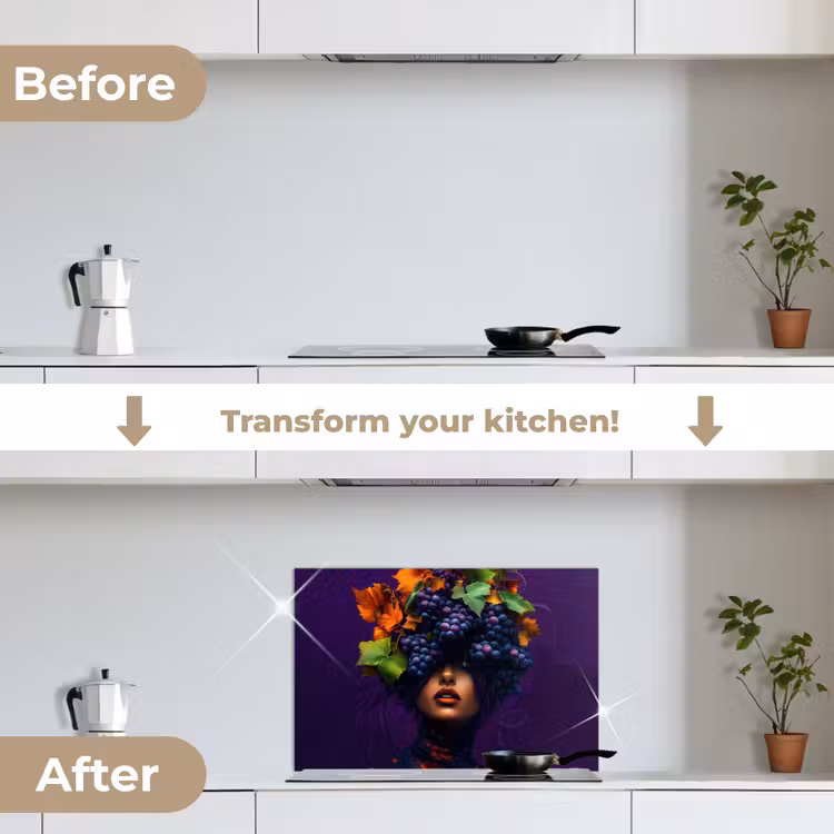 Kitchen splashback for hob - Woman - Purple - Grapes — 7