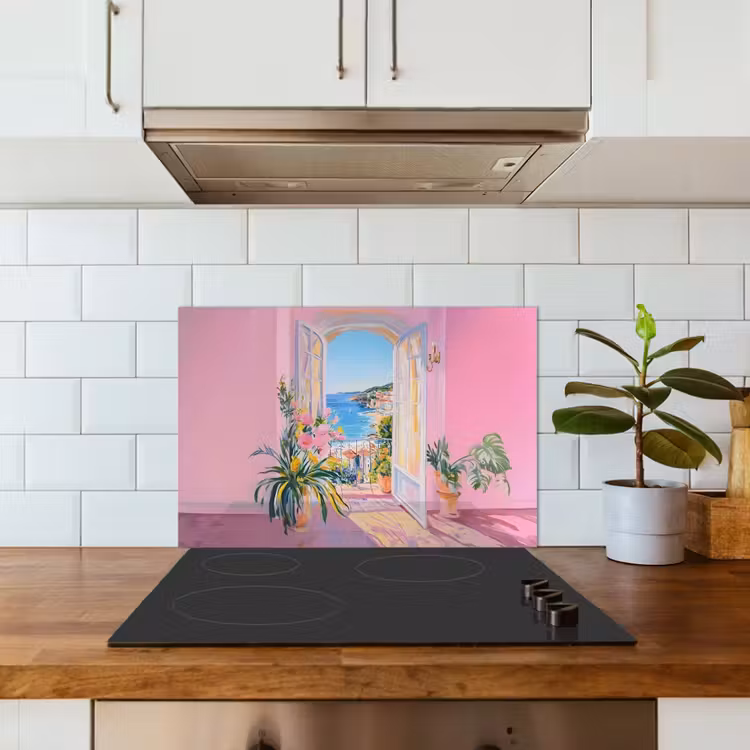 Kitchen splashback for hob - Pink - Outdoor - Paint — 3