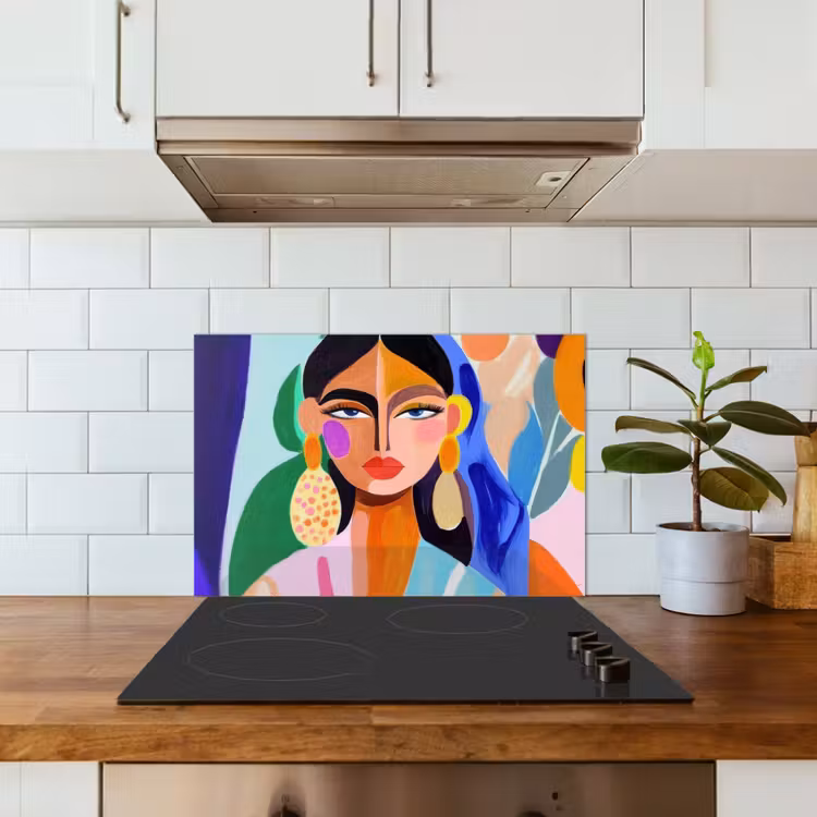 Kitchen splashback for hob - Portrait - Woman - Modern — 3