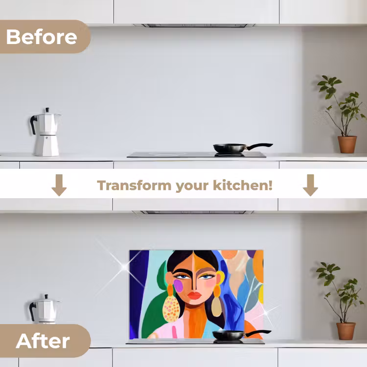 Kitchen splashback for hob - Portrait - Woman - Modern — 7
