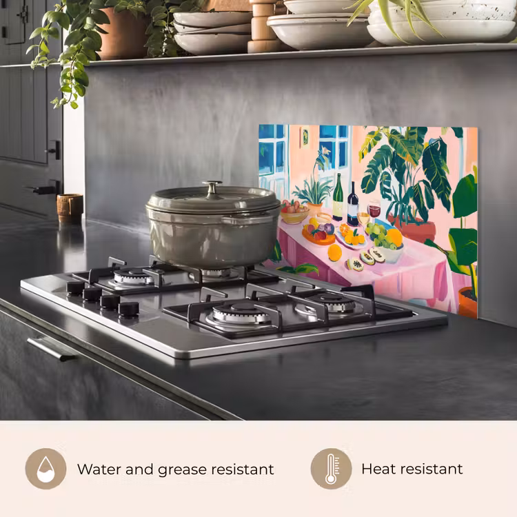 Kitchen splashback for hob - Table - Wine - Fruit — 2