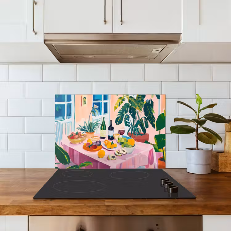 Kitchen splashback for hob - Table - Wine - Fruit — 3