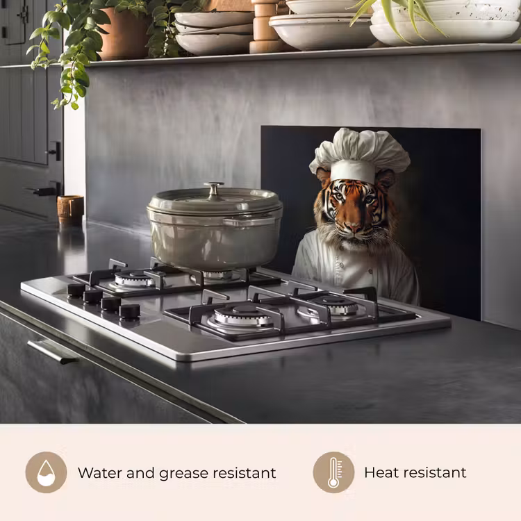 Kitchen splashback for hob - Tiger - Chef's Clothing - Brown — 2
