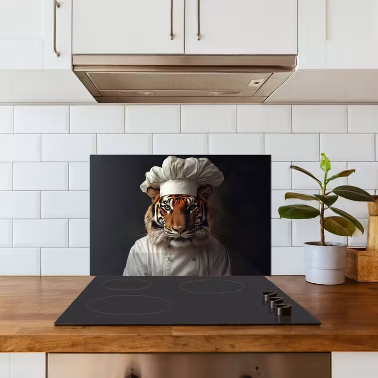 Kitchen splashback for hob - Tiger - Chef's Clothing - Brown — 3