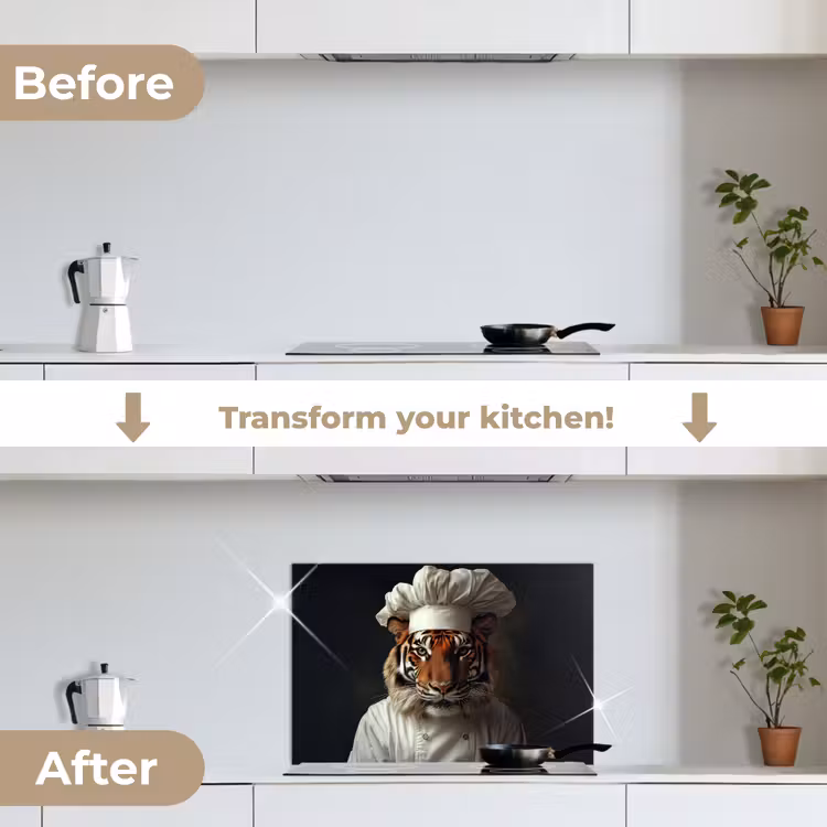 Kitchen splashback for hob - Tiger - Chef's Clothing - Brown — 7