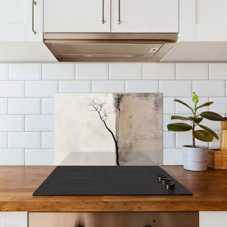 Kitchen splashback for hob - Wabi sabi - Plant - Beige — 3