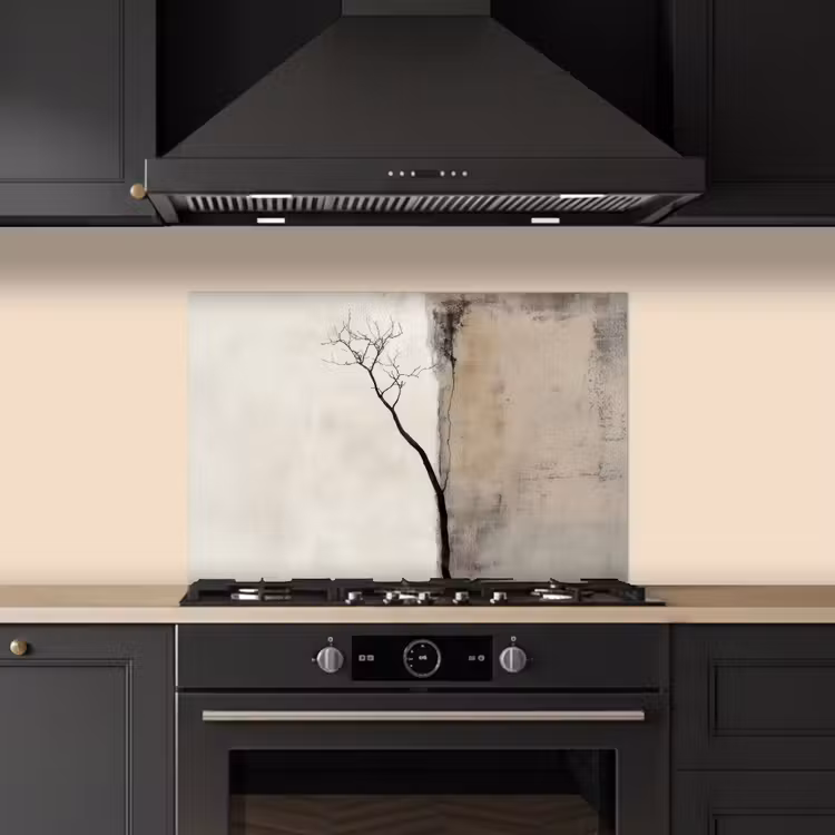 Kitchen splashback for hob - Wabi sabi - Plant - Beige — 5