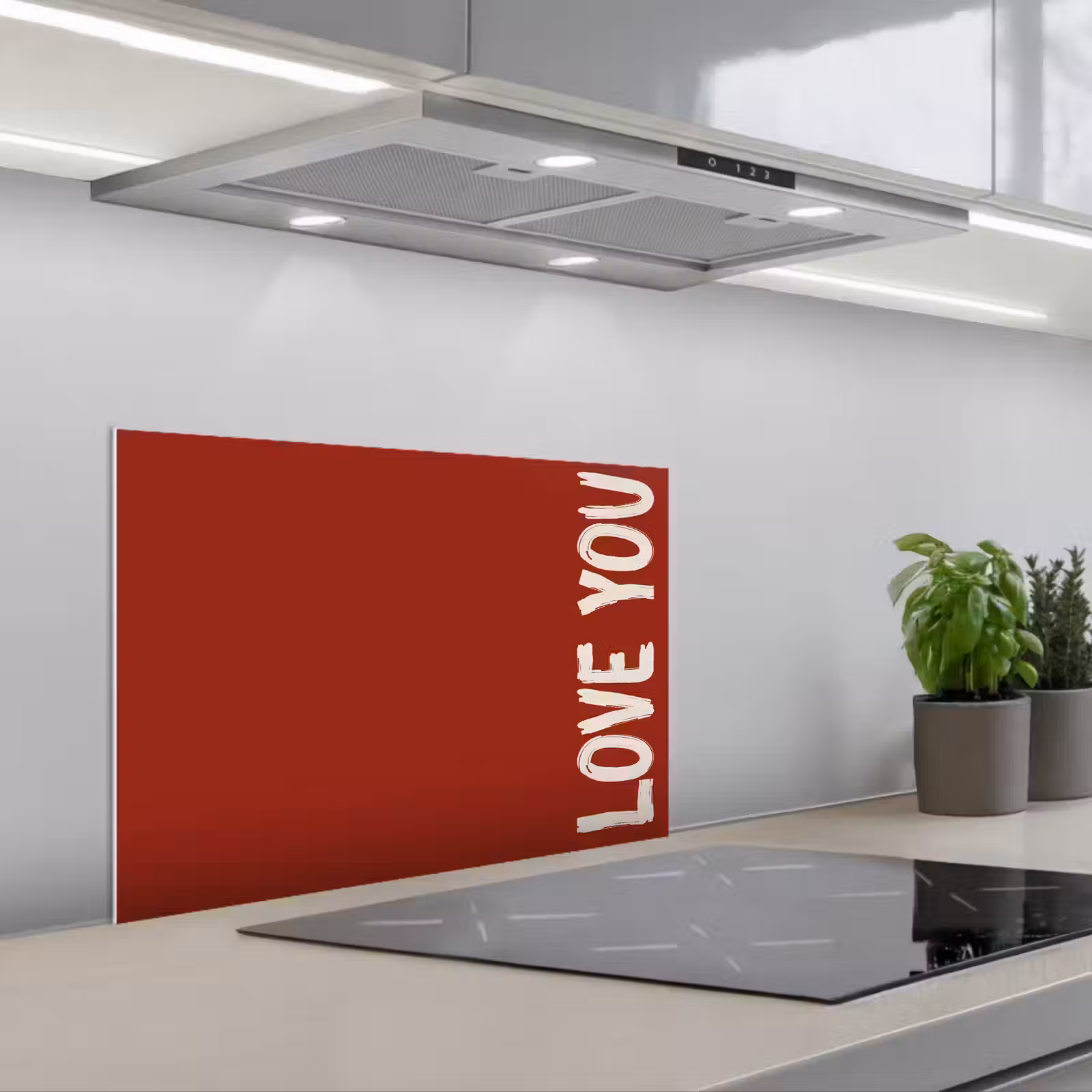 Kitchen splashback for hob - Slant - Loveyou - Red — 1