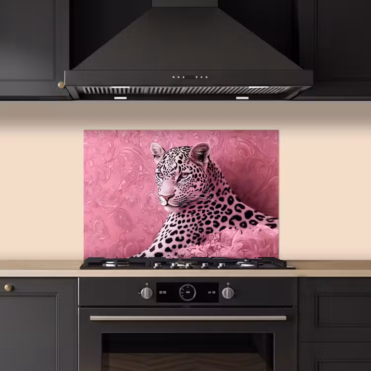 Kitchen splashback for hob - Panther - Luxury - Pink — 5