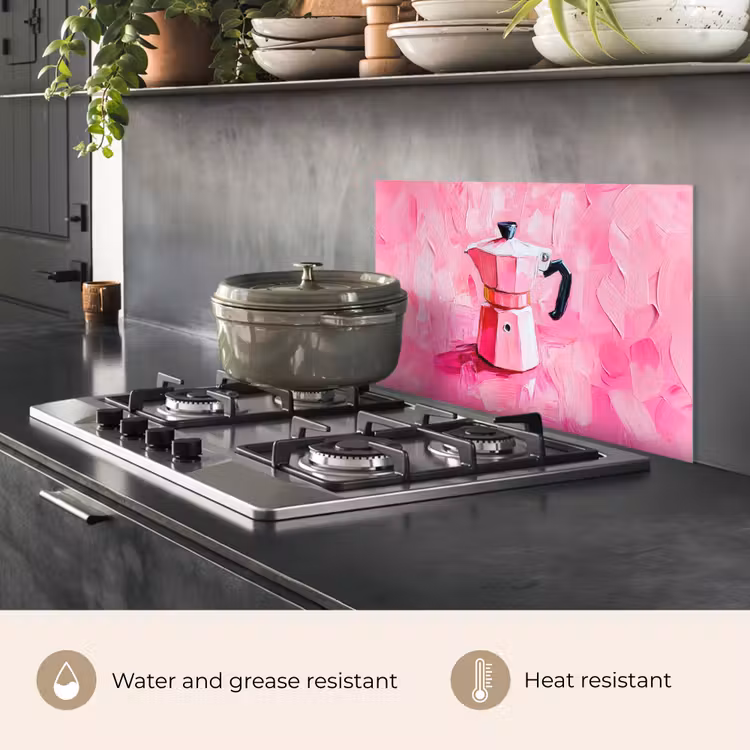 Kitchen splashback for hob - Pink - Paint - Coffee — 2