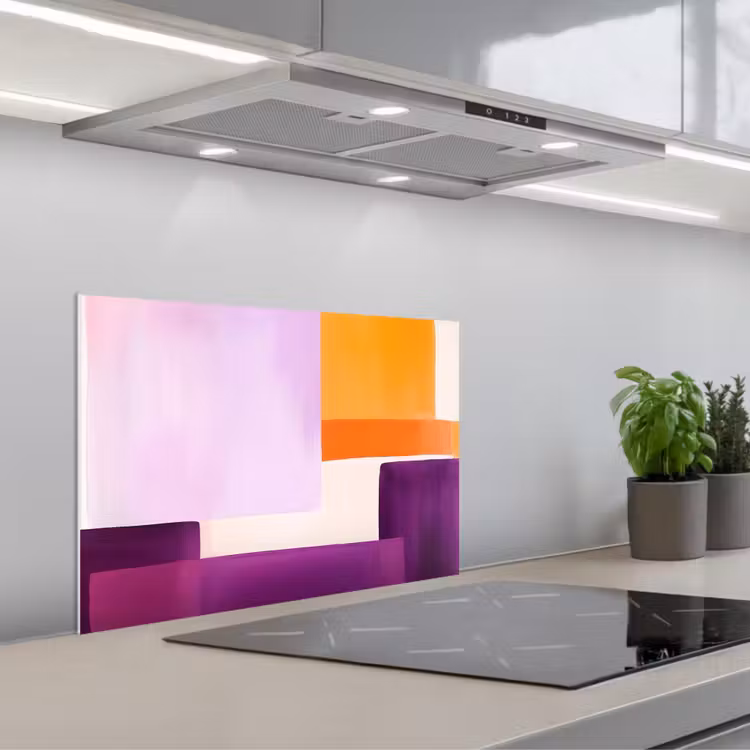 Kitchen splashback for hob - Planes - Abstract - Rectangular - Orange — 1