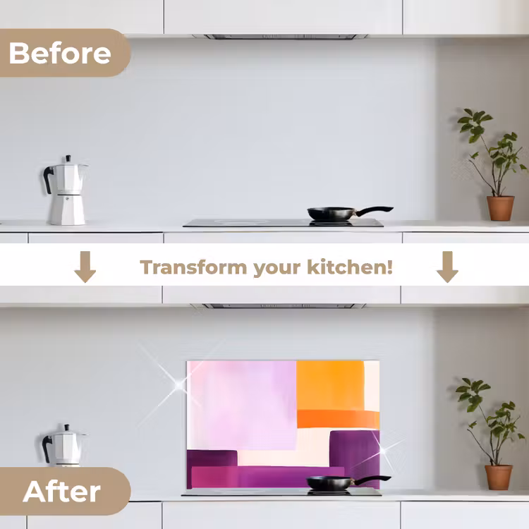 Kitchen splashback for hob - Planes - Abstract - Rectangular - Orange — 7