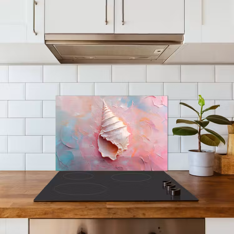 Kitchen splashback for hob - Shell - Pastel - Pink — 3