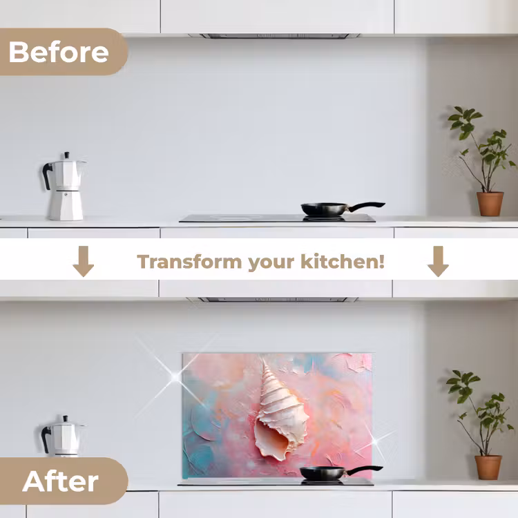 Kitchen splashback for hob - Shell - Pastel - Pink — 7