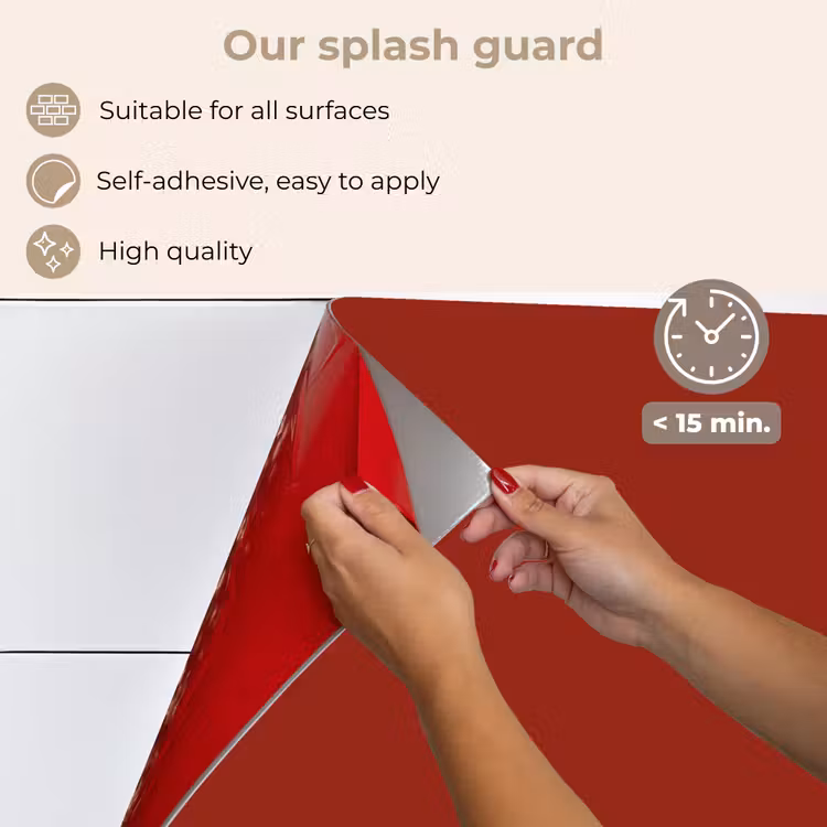Kitchen splashback for hob - Slant - Loveyou - Red — 4