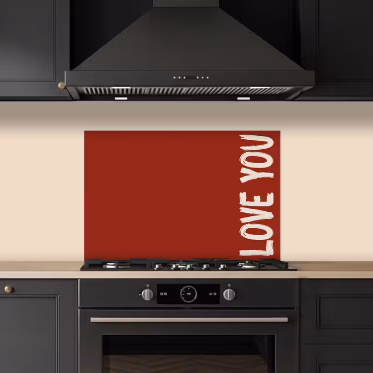 Kitchen splashback for hob - Slant - Loveyou - Red — 5