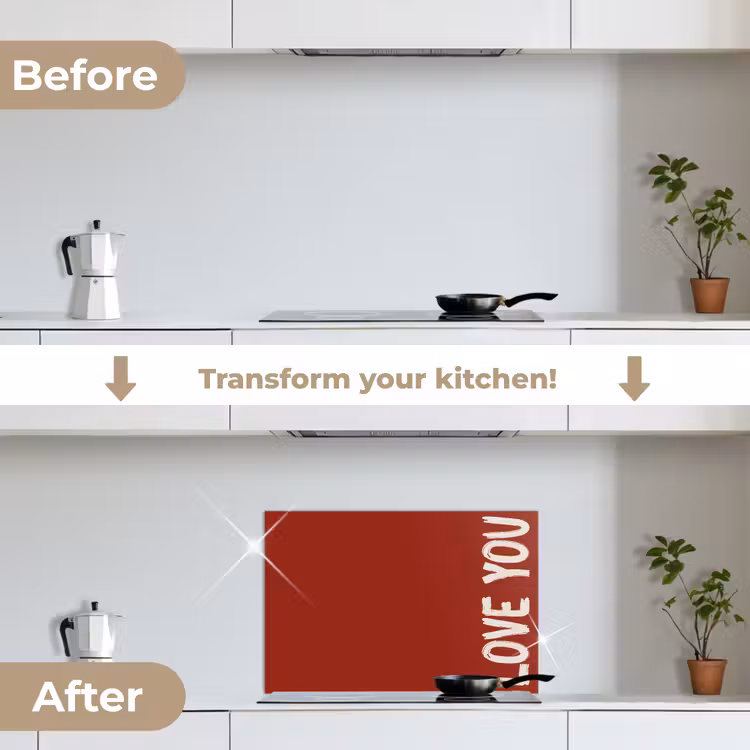 Kitchen splashback for hob - Slant - Loveyou - Red — 7