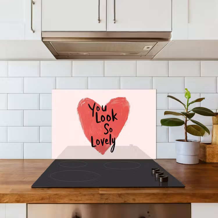 Kitchen splashback for hob - Heart - Red - Valentine — 3