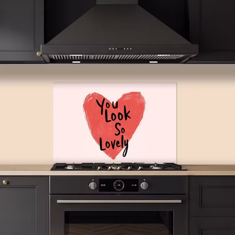 Kitchen splashback for hob - Heart - Red - Valentine — 5