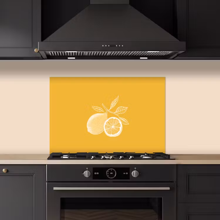 Kitchen splashback for hob - Lemons - Illustration - Minimalist - Yellow — 5