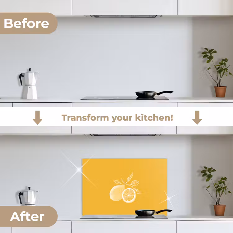 Kitchen splashback for hob - Lemons - Illustration - Minimalist - Yellow — 7
