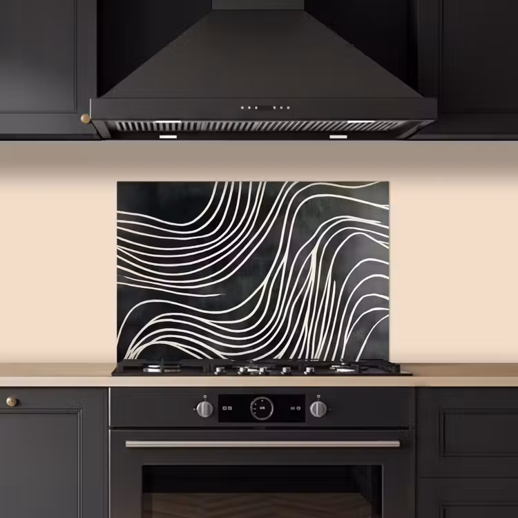 Kitchen splashback for hob - Lines - Pattern - Abstract - White — 5
