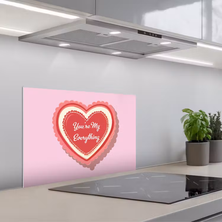 Kitchen splashback for hob - Love - Heart - Valentine — 1