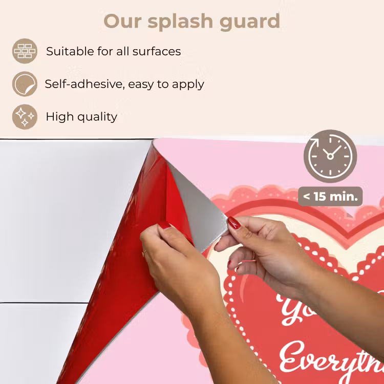 Kitchen splashback for hob - Love - Heart - Valentine — 4