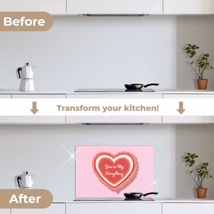 Kitchen splashback for hob - Love - Heart - Valentine — 7