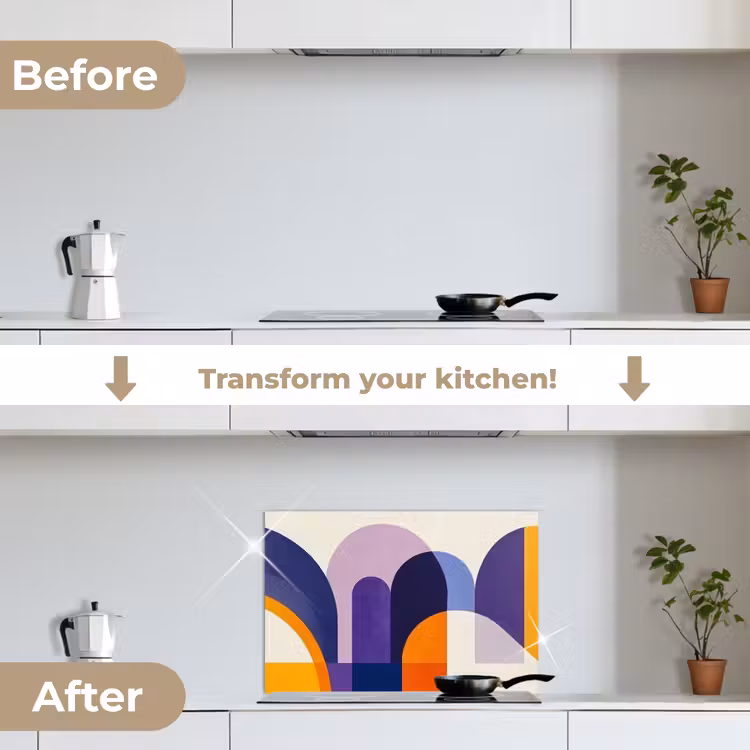 Kitchen splashback for hob - Shapes - Abstract - Graphic - Orange — 7