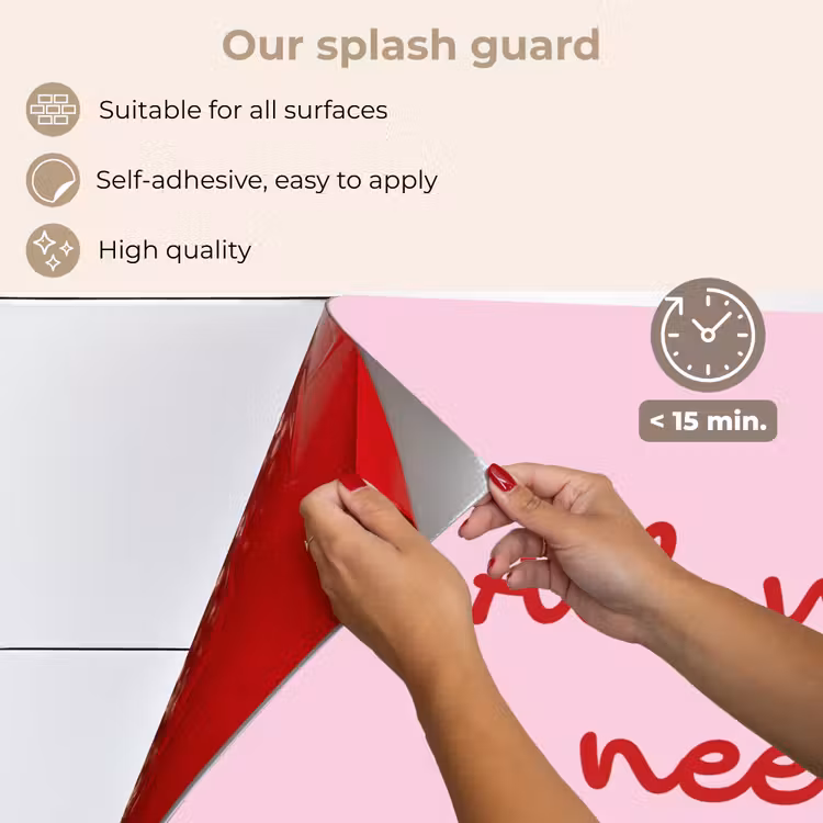 Kitchen splashback for hob - Text - Pink - Love - Heart — 4