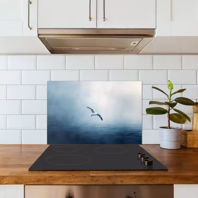 Kitchen splashback for hob - Gull - White - Sea - Misty — 3