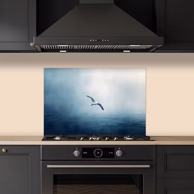 Kitchen splashback for hob - Gull - White - Sea - Misty — 5