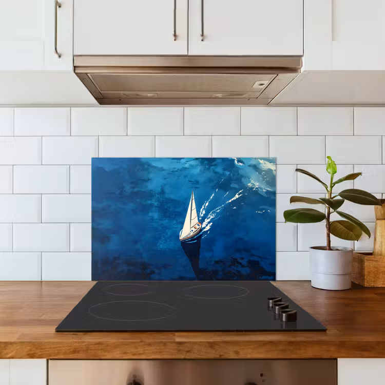Kitchen splashback for hob - Sailboat - Water - Abstract - Shadow — 3