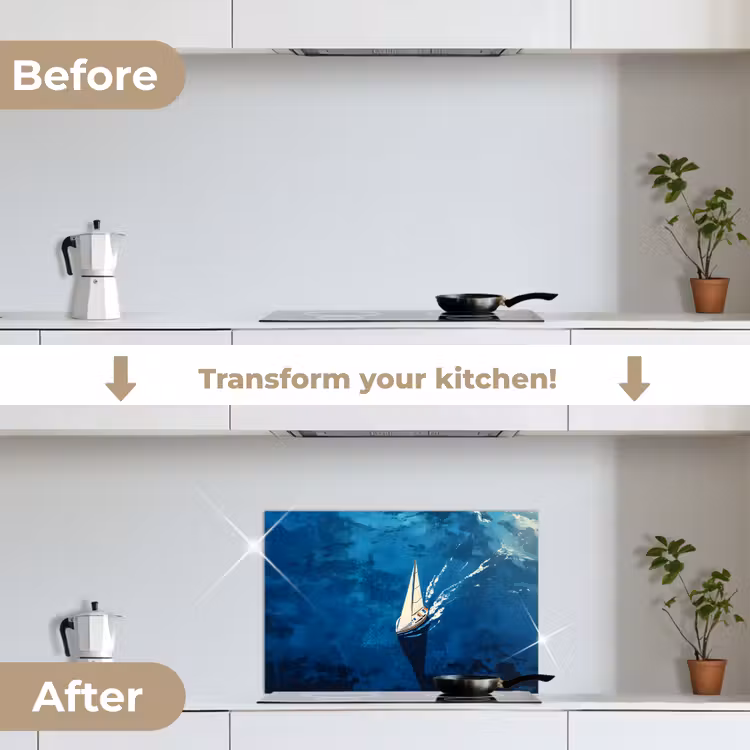 Kitchen splashback for hob - Sailboat - Water - Abstract - Shadow — 7