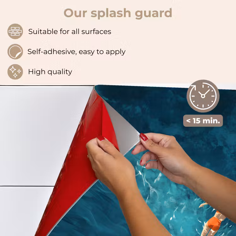 Kitchen splashback for hob - Woman - Water - Bikini - Orange — 4